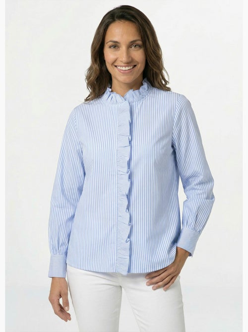 Blusa plisada de rayas con cuello alto - AFIBEL - Kiabi