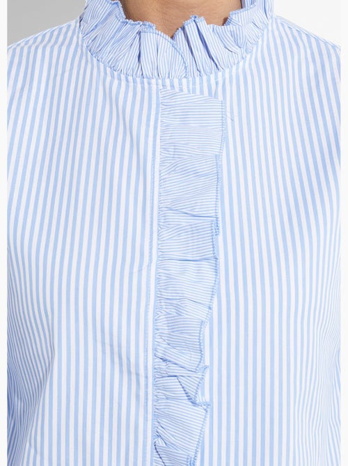 Blusa plisada de rayas con cuello alto - AFIBEL - Kiabi