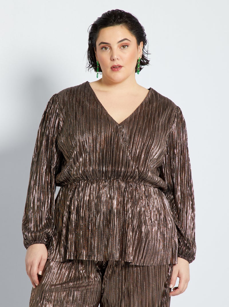 Blusa plisada GRIS - Kiabi