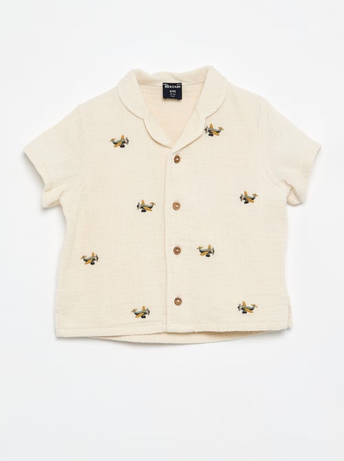 Blusa plumeti de gasa de algodón - Kiabi Blusa plumeti de gasa de algodón - Kiabi