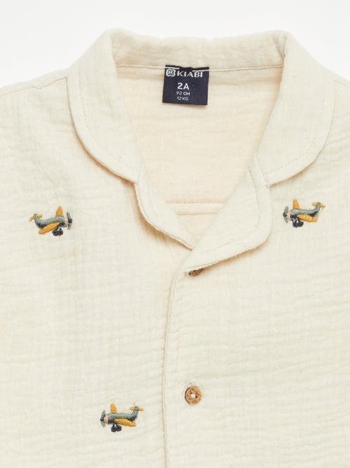 Blusa plumeti de gasa de algodón - Kiabi Blusa plumeti de gasa de algodón - Kiabi