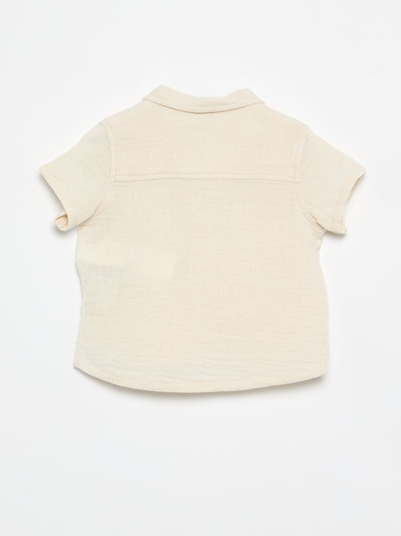 Blusa plumeti de gasa de algodón Blanco - Kiabi