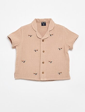Blusa plumeti de gasa de algodón