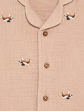 Blusa plumeti de gasa de algodón