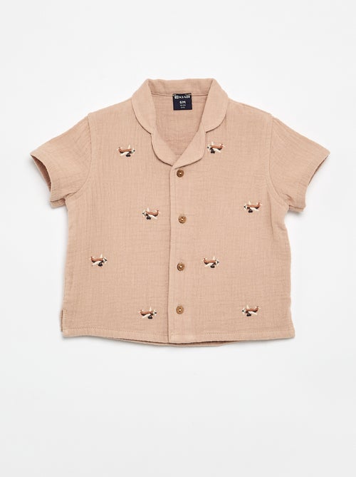 Blusa plumeti de gasa de algodón - Kiabi