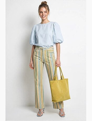 Blusa popelina de algodón con lazada delantera lucci
