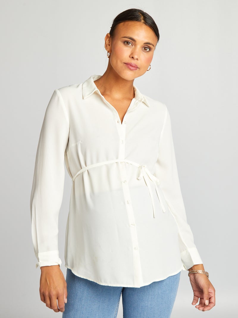 Blusa premamá entallada Blanco - Kiabi