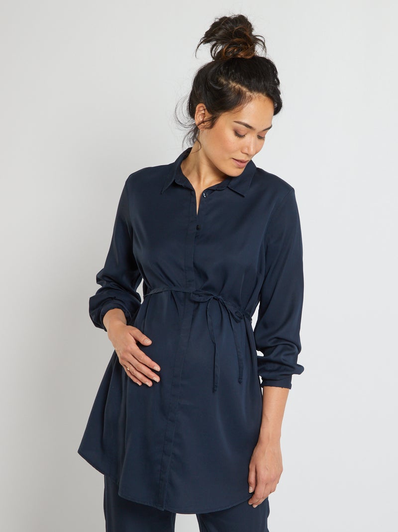 Blusa premamá ligera y vaporosa AZUL - Kiabi