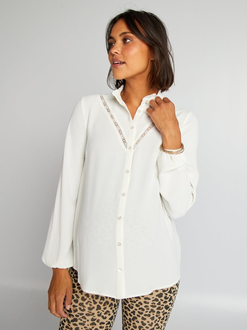 Blusa punto calado premamá Blanco - Kiabi