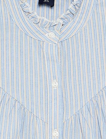 Blusa rayada con cuello fantasía