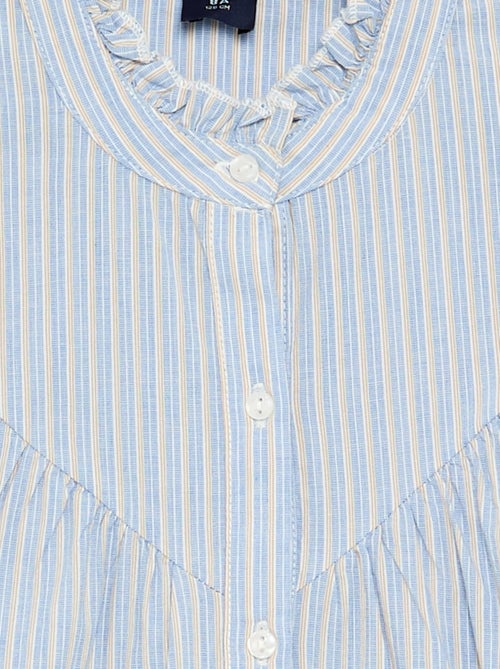 Blusa rayada con cuello fantasía - Kiabi Blusa rayada con cuello fantasía - Kiabi