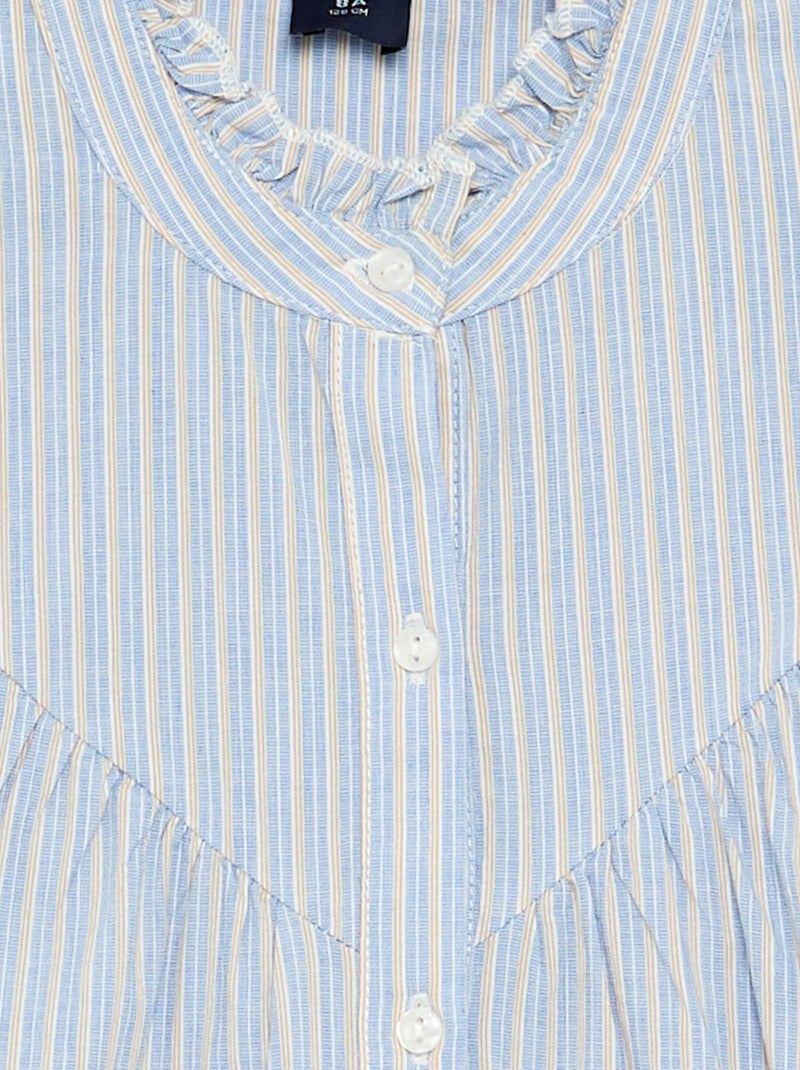 Blusa rayada con cuello fantasía Azul - Kiabi