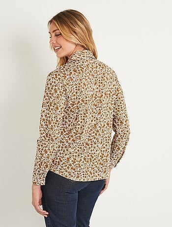 Blusa recta de algodón con botones - Afibel