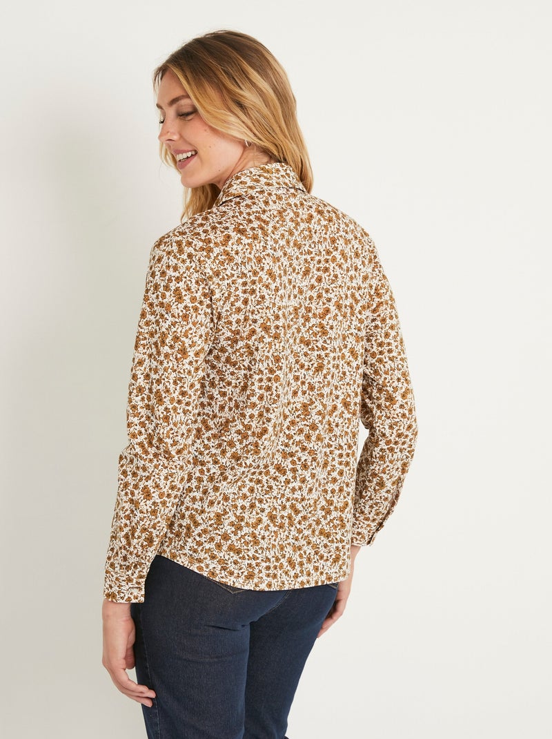 Blusa recta de algodón con botones - Afibel Amarillo - Kiabi