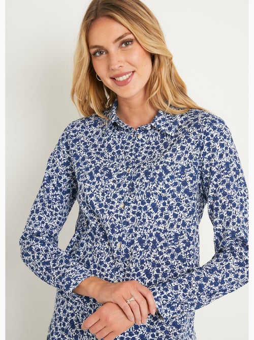 Blusa recta de algodón con botones - Afibel - Kiabi