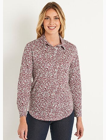 Blusa recta de algodón con botones - Afibel