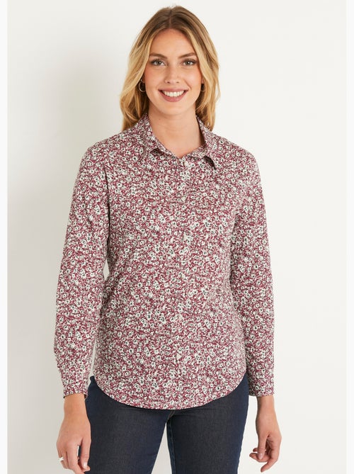 Blusa recta de algodón con botones - Afibel - Kiabi