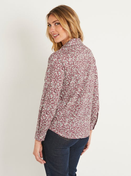 Blusa recta de algodón con botones - Afibel - Kiabi