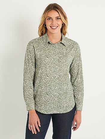 Blusa recta de algodón con botones - Afibel