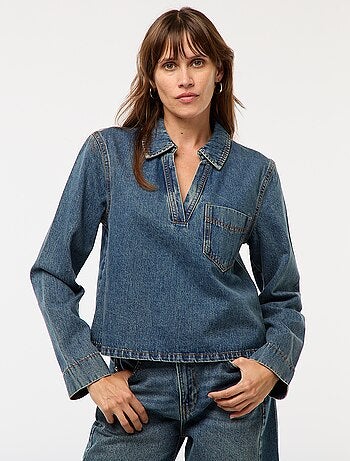 Blusa recta de denim
