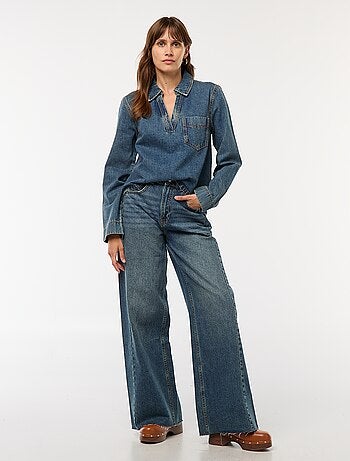 Blusa recta de denim