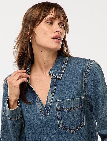 Blusa recta de denim