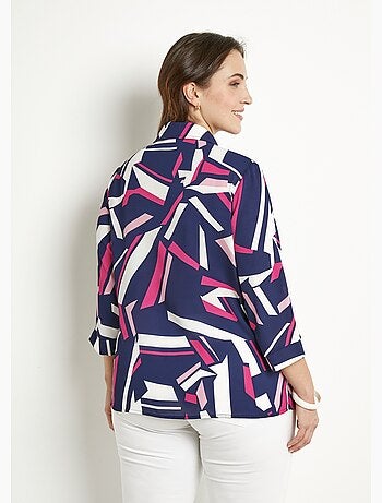 Blusa recta gráfica con mangas 3/4 - Afibel