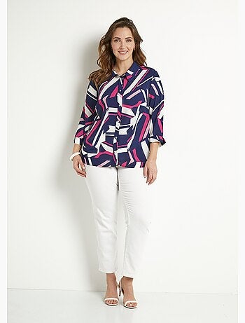 Blusa recta gráfica con mangas 3/4 - Afibel