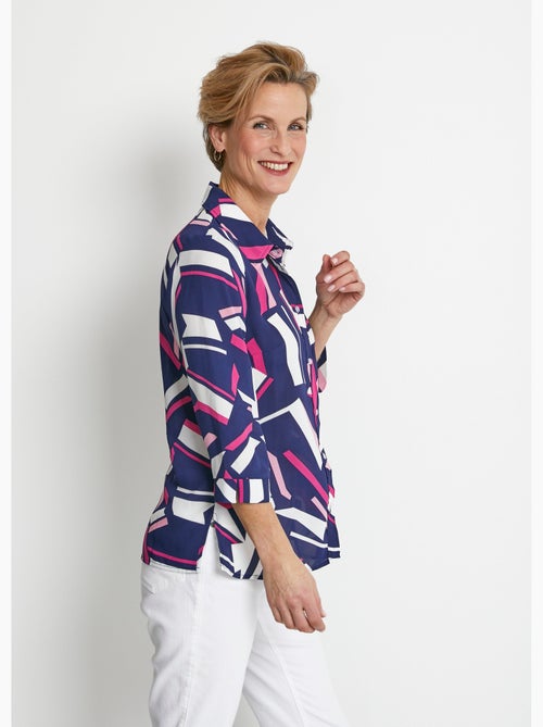 Blusa recta gráfica con mangas 3/4 - Afibel - Kiabi