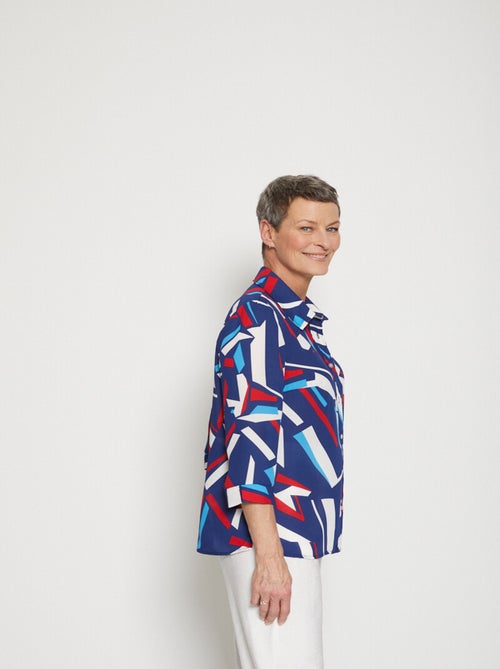 Blusa recta gráfica con mangas 3/4 - Afibel - Kiabi