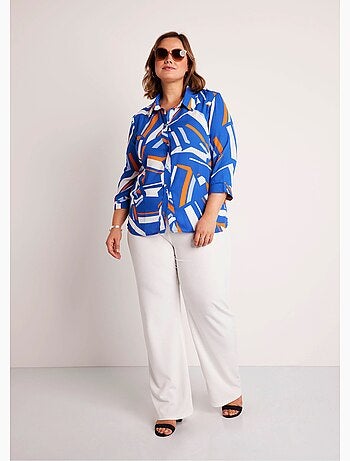 Blusa recta gráfica con mangas 3/4 - Afibel