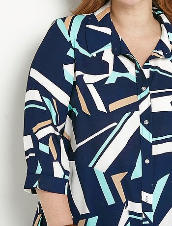 Blusa recta gráfica con mangas 3/4 - Afibel