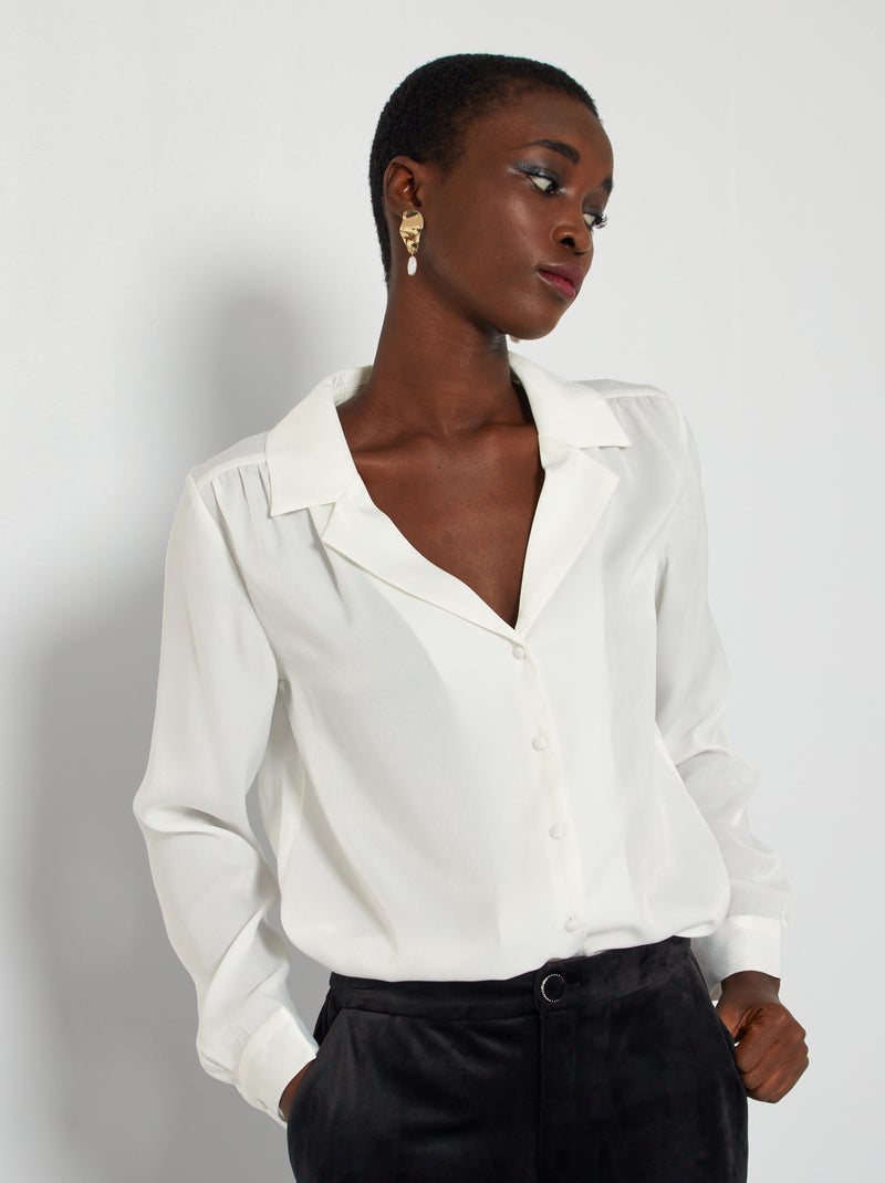 Blusa satinada Blanco - Kiabi
