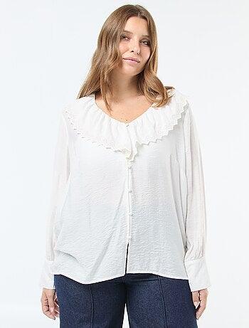 Blusa satinada con cuello Claudine 'Vero Moda'