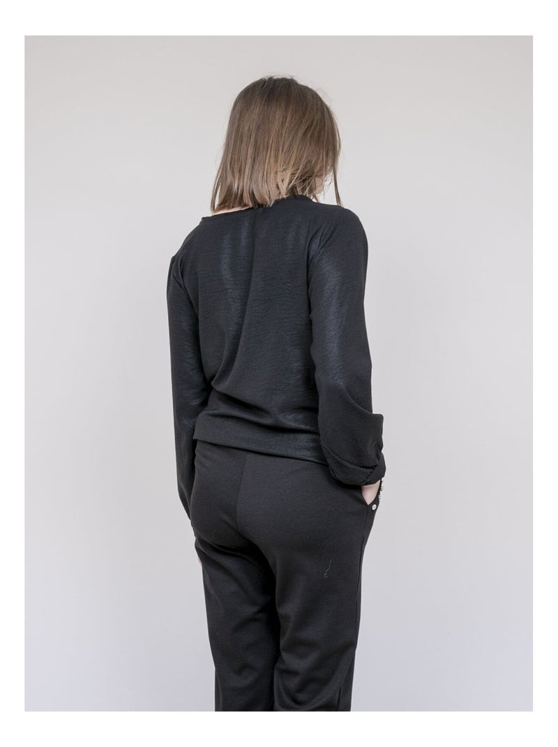 Blusa satinada ONESTA Negro - Kiabi