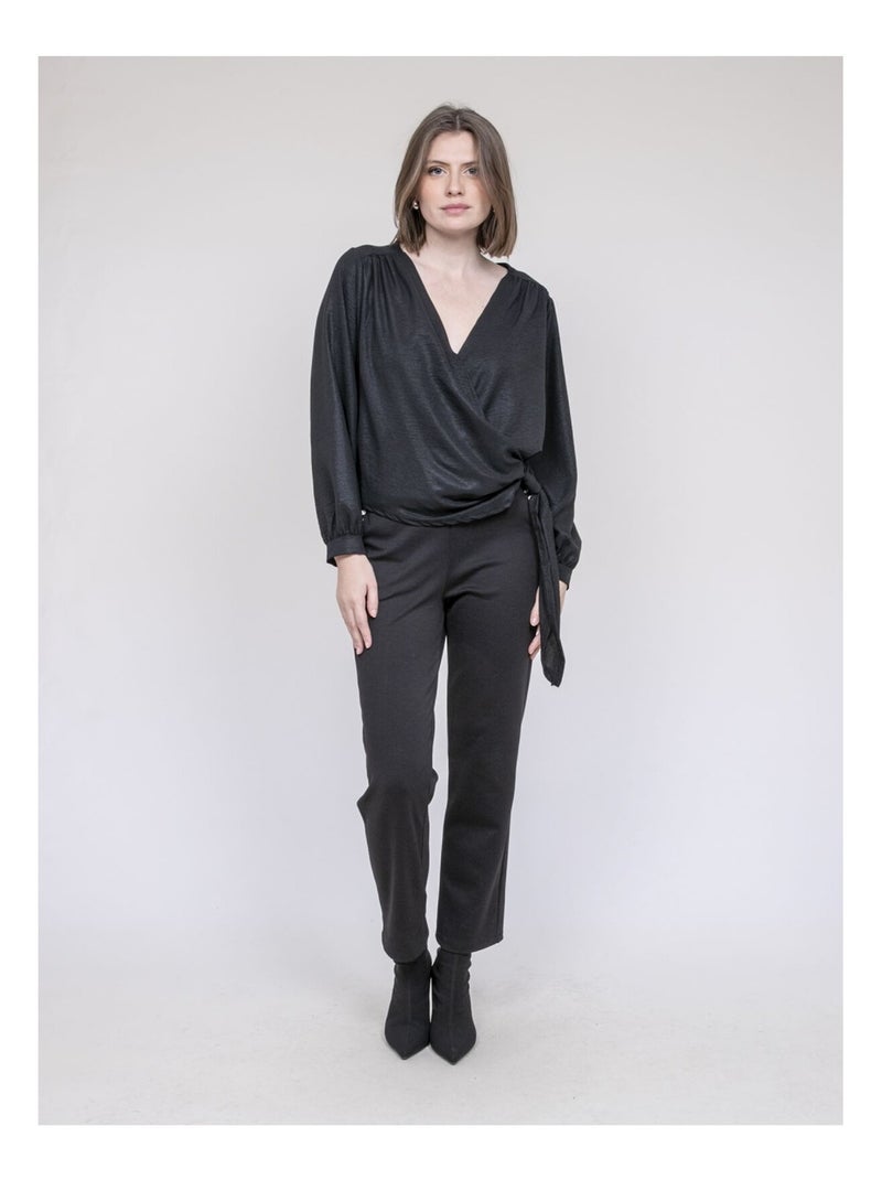 Blusa satinada ONESTA Negro - Kiabi