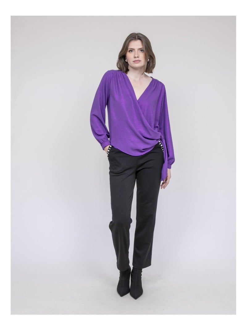 Blusa satinada ONESTA Violeta - Kiabi