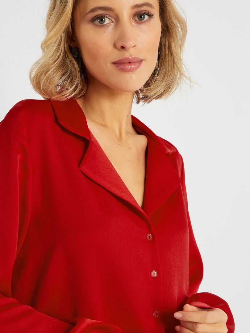 Blusa Satinada Rojo China Kiabi