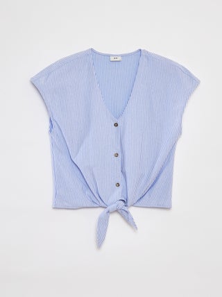 Blusa sin mangas abotonada y anudada 'JDY'