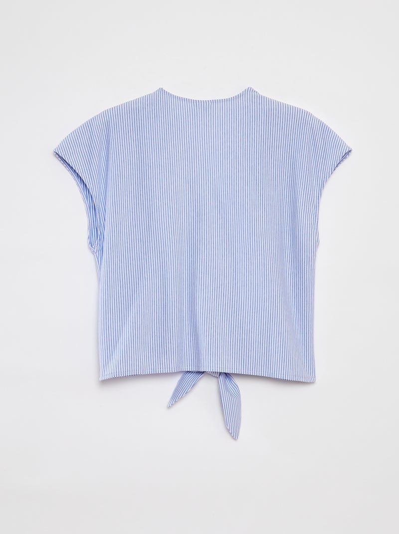 Blusa sin mangas abotonada y anudada 'JDY' AZUL - Kiabi