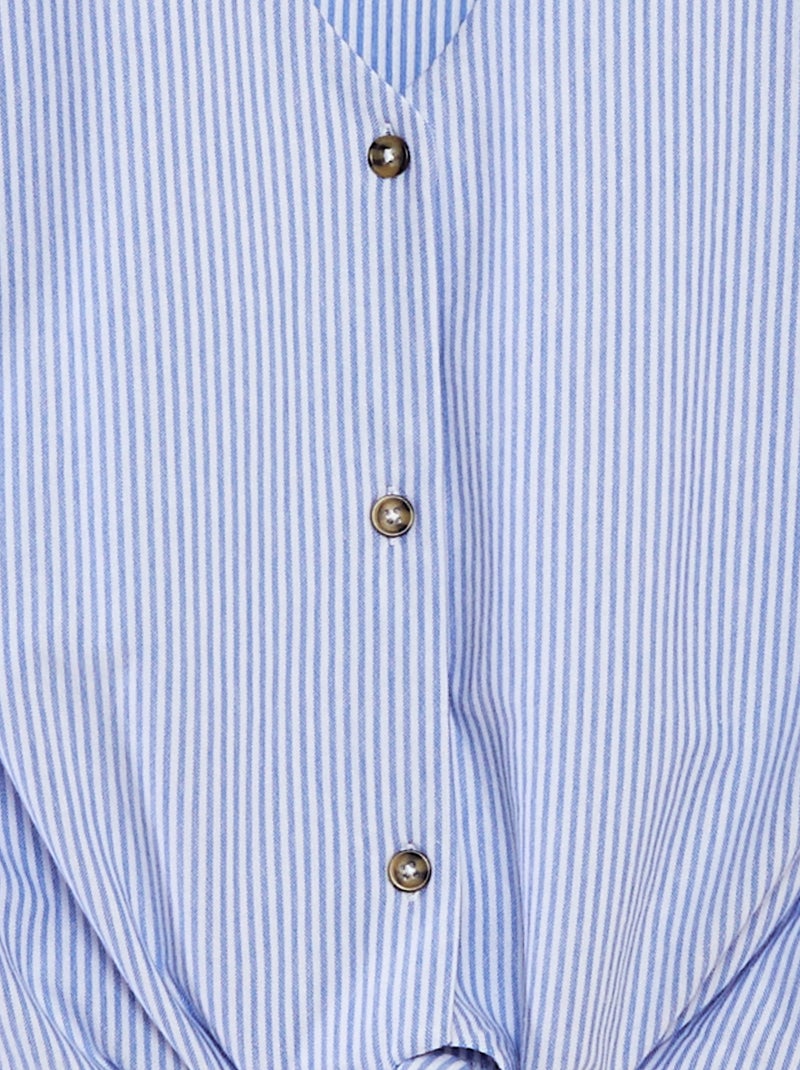 Blusa sin mangas abotonada y anudada 'JDY' AZUL - Kiabi