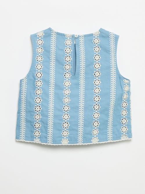 Blusa sin mangas con bordados all over - Kiabi Blusa sin mangas con bordados all over - Kiabi