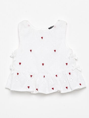 Blusa sin mangas con bordados