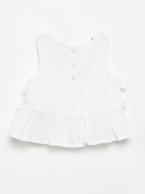 Blusa sin mangas con bordados - Kiabi