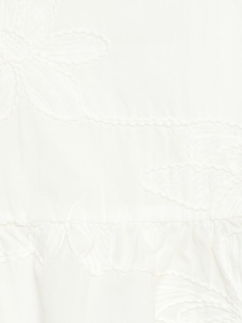 Blusa sin mangas con bordados florales Blanco - Kiabi