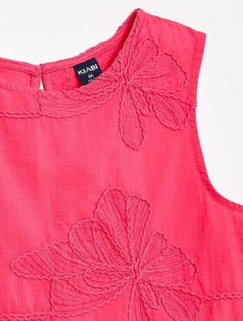 Blusa sin mangas con bordados florales