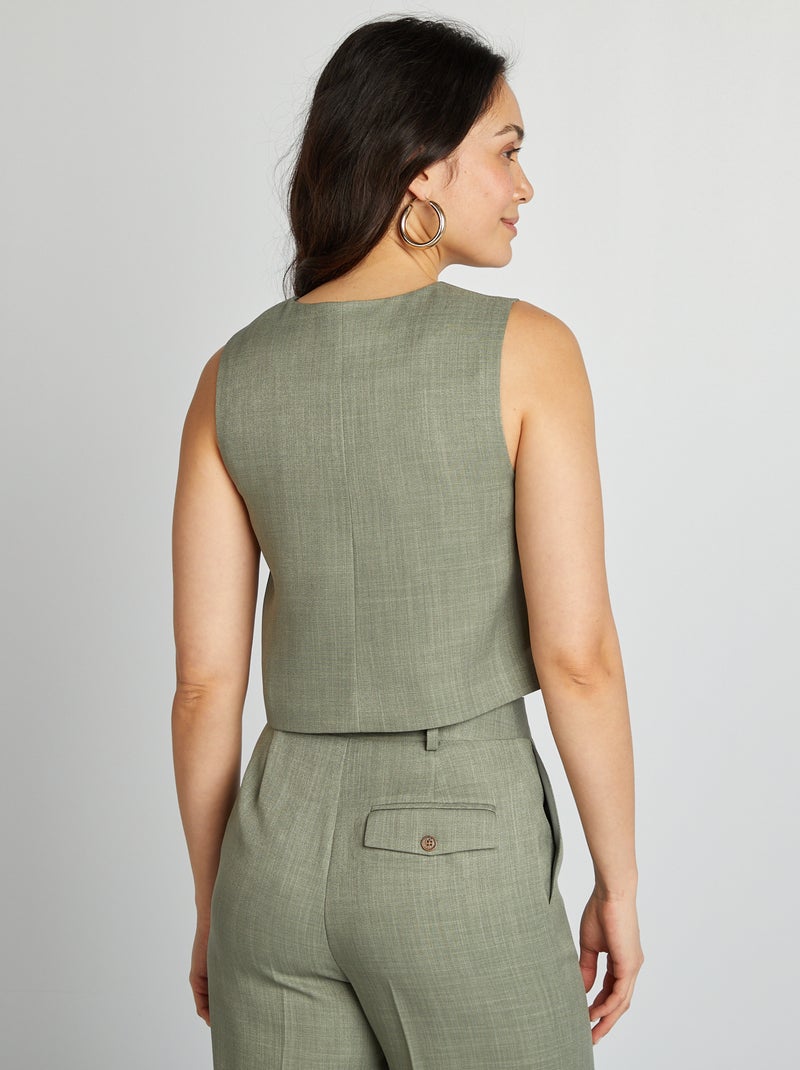 Blusa sin mangas con botones VERDE - Kiabi