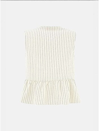 Blusa sin mangas con cuello redondo a rayas