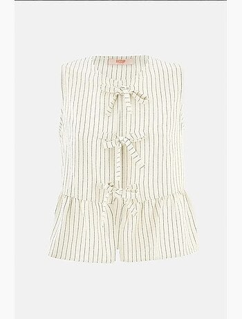 Blusa sin mangas con cuello redondo a rayas hiccup