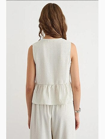 Blusa sin mangas con cuello redondo a rayas hiccup